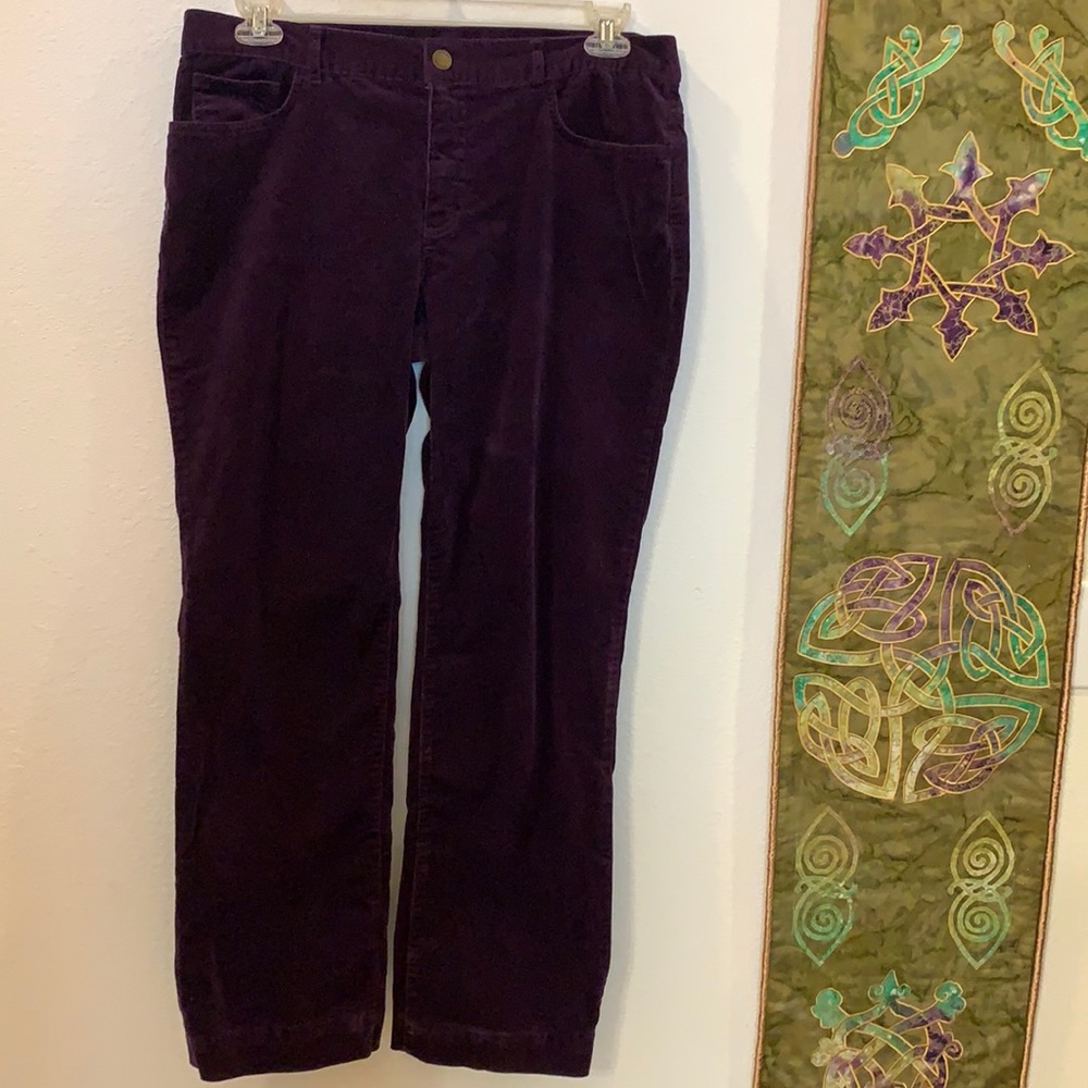 Purple stretch cord pants